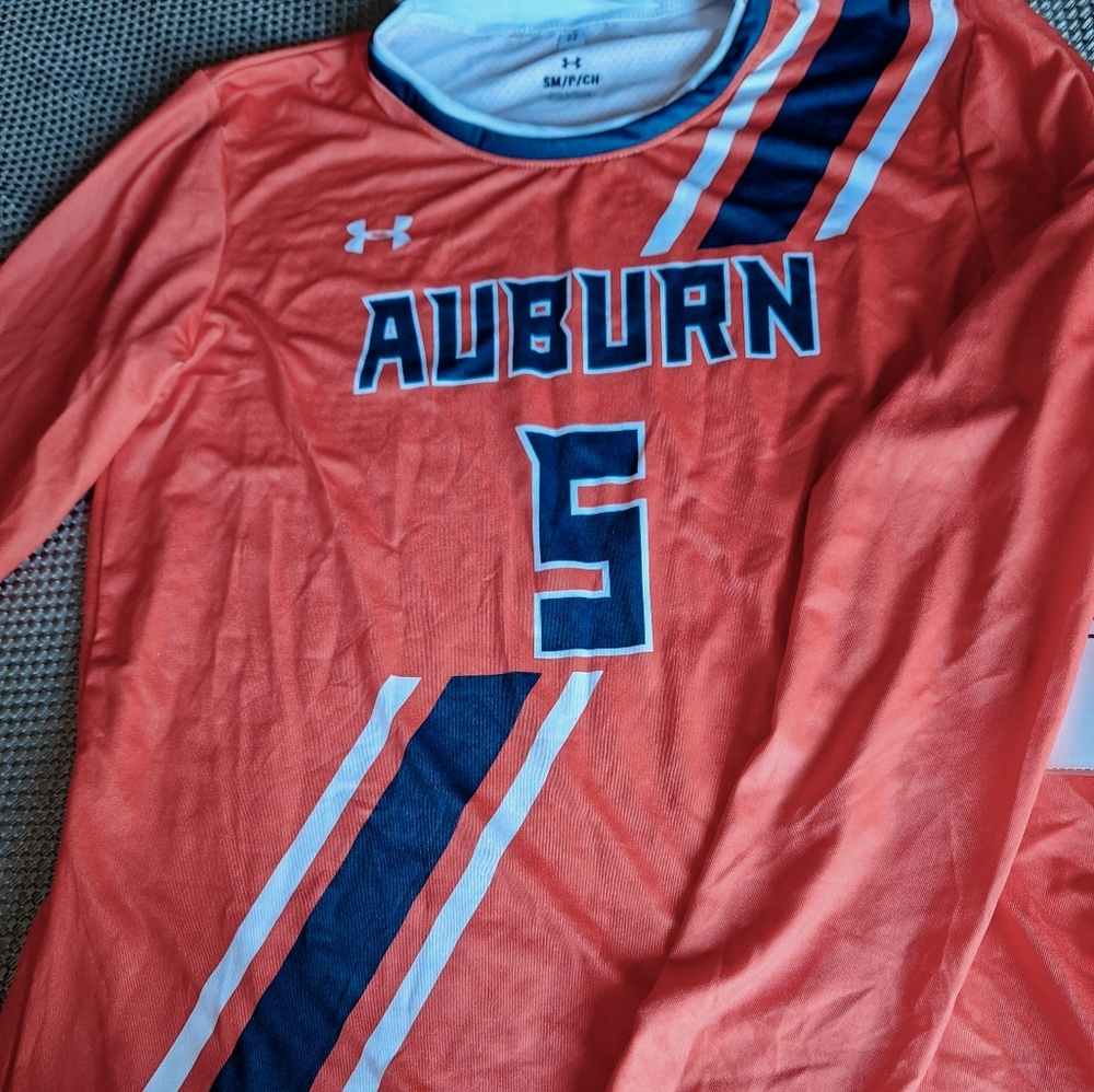 Under Armour Orange Auburn Jersey with Navy Accents